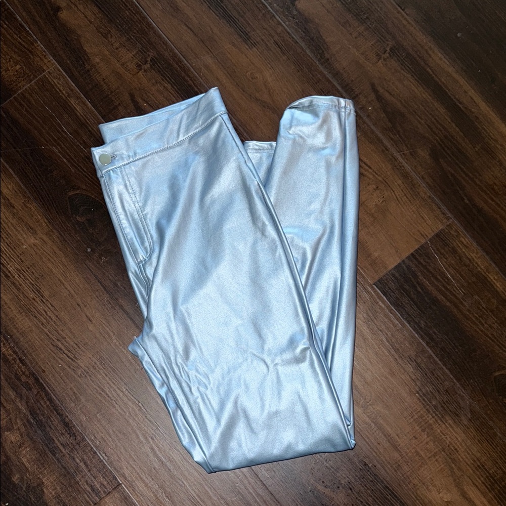 SHEIN Metallic Silver Skinny Jeans - Picture 2 of 3